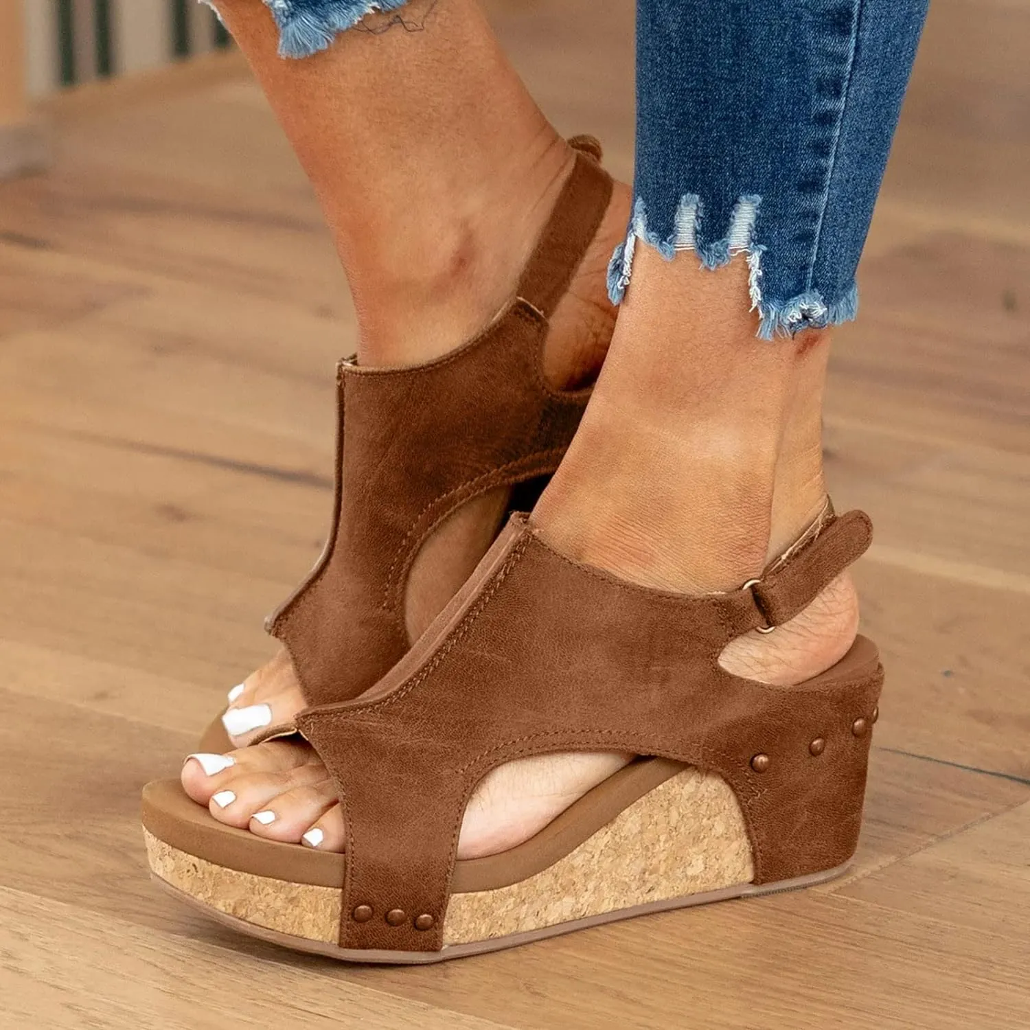 Cathalem Wedge Sandals for Women, Women's Platform Sandals Wedge Heel Sandals Casual Summer Dressy Espadrilles Wedges