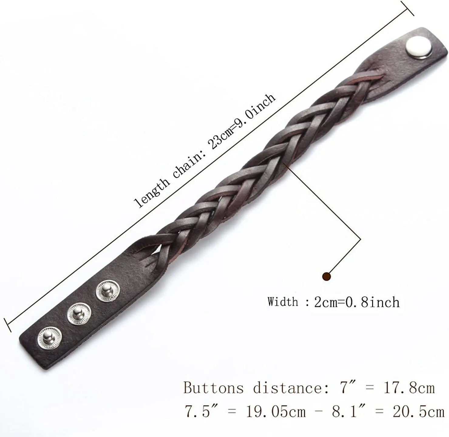 CCBFY Genuine Leather Bracelet Braided Sporty Wide Wristband Punk Jewelry for Men Women