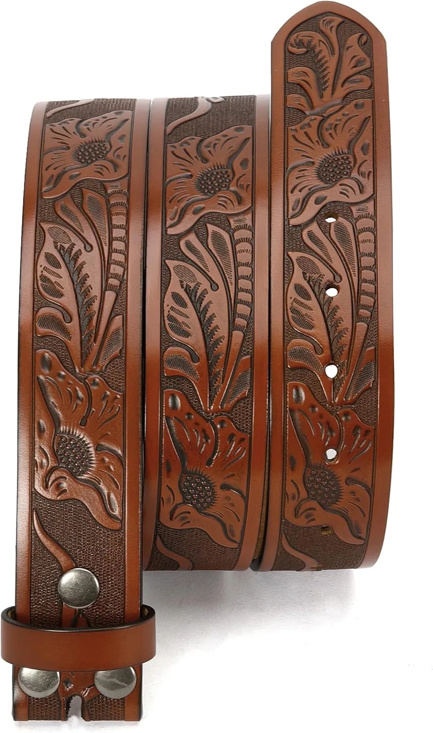 CHAOREN Western Belts for Men without Buckle - Cowboy Belt 1.5" Full Grain Leather Belt for Jeans - One Solid Piece Leather