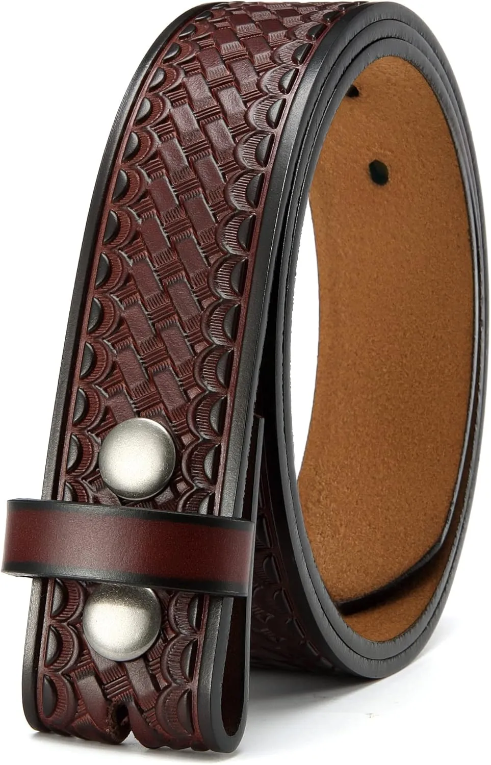 CHAOREN Western Belts for Men without Buckle - Cowboy Belt 1.5" Full Grain Leather Belt for Jeans - One Solid Piece Leather