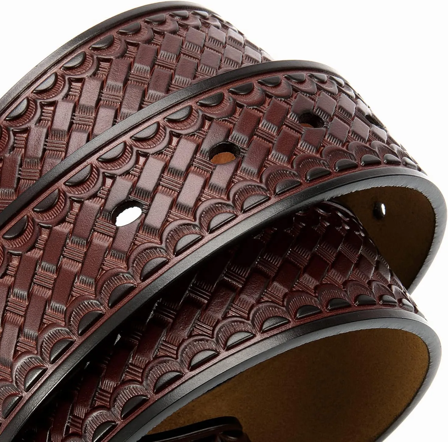 CHAOREN Western Belts for Men without Buckle - Cowboy Belt 1.5" Full Grain Leather Belt for Jeans - One Solid Piece Leather