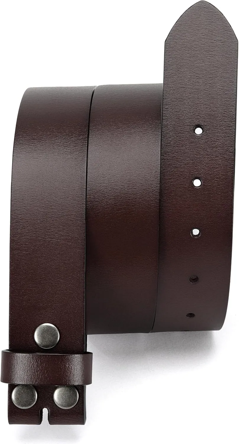 CHAOREN Western Belts for Men without Buckle - Cowboy Belt 1.5" Full Grain Leather Belt for Jeans - One Solid Piece Leather