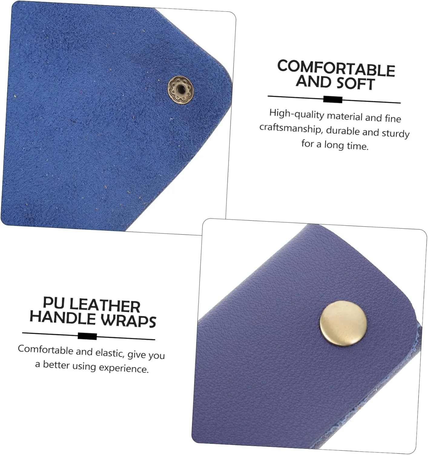 CHILDWEET Luggage Handle Wrap - Sturdy Handle Cover for Suitcase Bag Handle - PU Leather - Saddle Blue