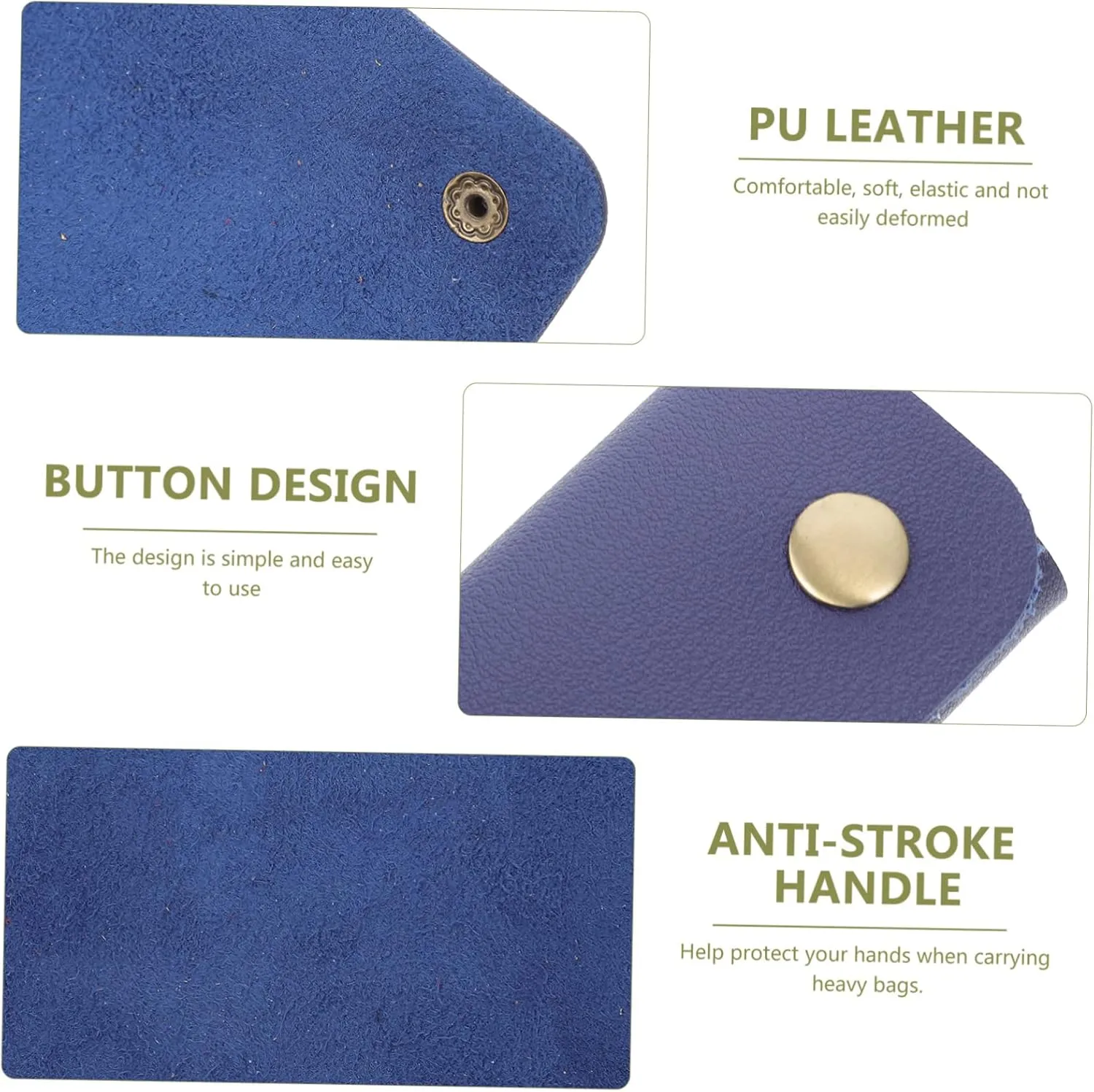 CHILDWEET Luggage Handle Wrap - Sturdy Handle Cover for Suitcase Bag Handle - PU Leather - Saddle Blue