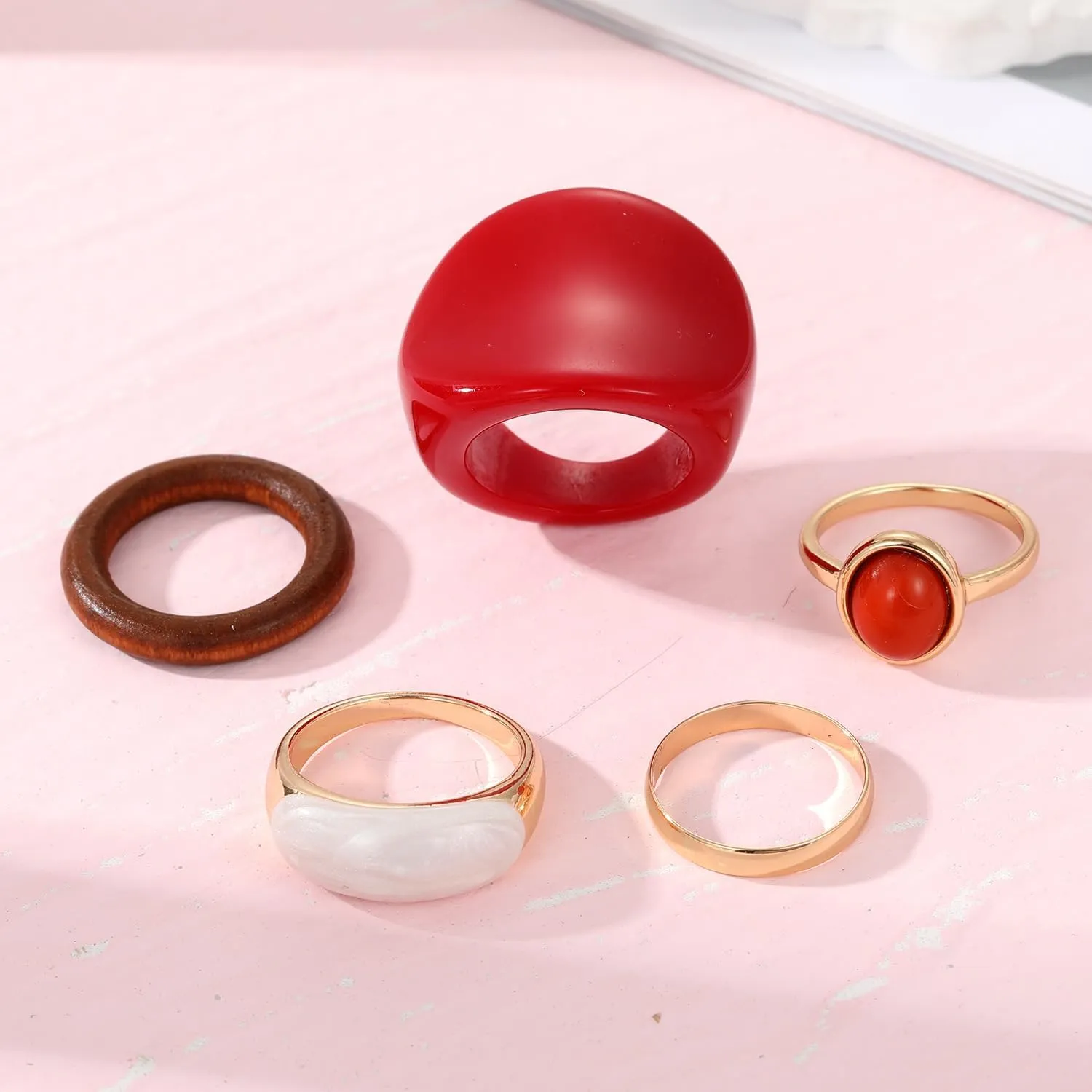 Chunky Gold Rings for Women Adjustable Silver Bold Thick Rings Gold Statement Rings Open Dome Ring Chunky Silver Rings for Women Minimalist Simple Rings