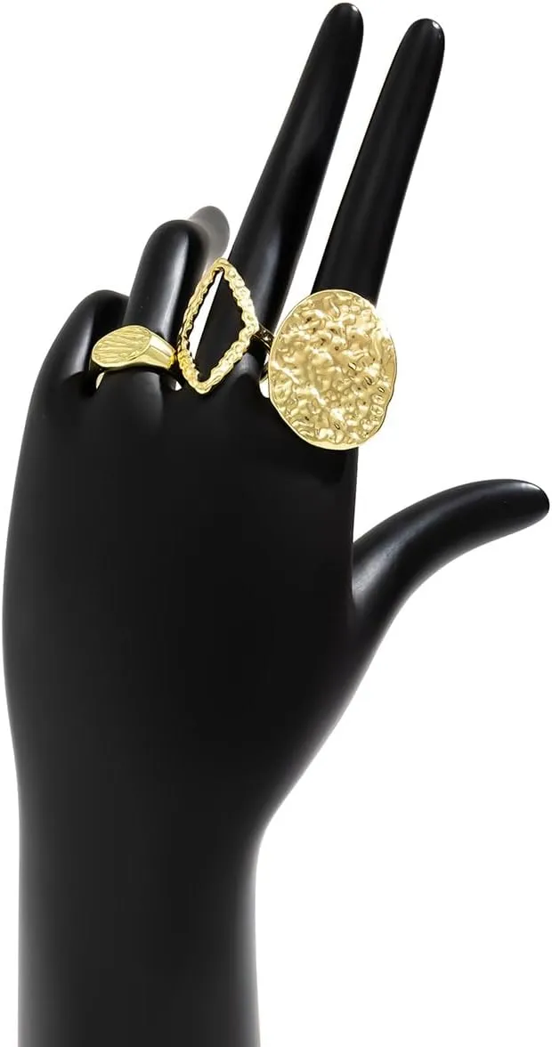 Chunky Gold Rings for Women Adjustable Silver Bold Thick Rings Gold Statement Rings Open Dome Ring Chunky Silver Rings for Women Minimalist Simple Rings