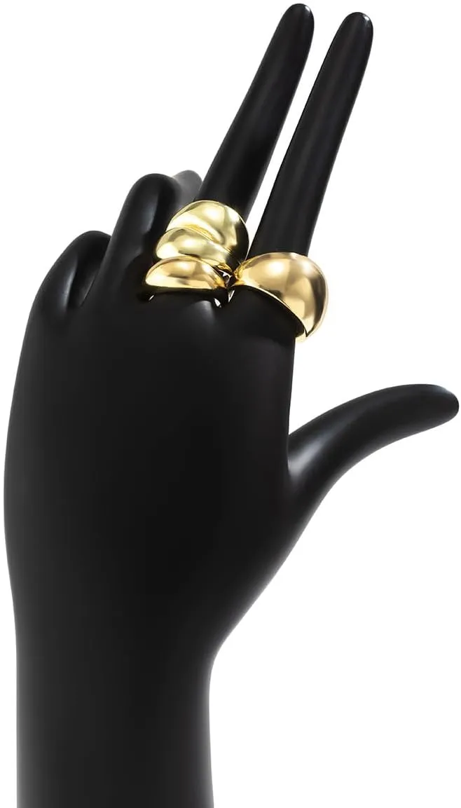 Chunky Gold Rings for Women Stackable Gold Silver Thick Ring Set Adjustable Open Dome Statement Ring Chunky Silver Rings Minimalist Solid Ring Geometric Band Simple Rings Jewelry