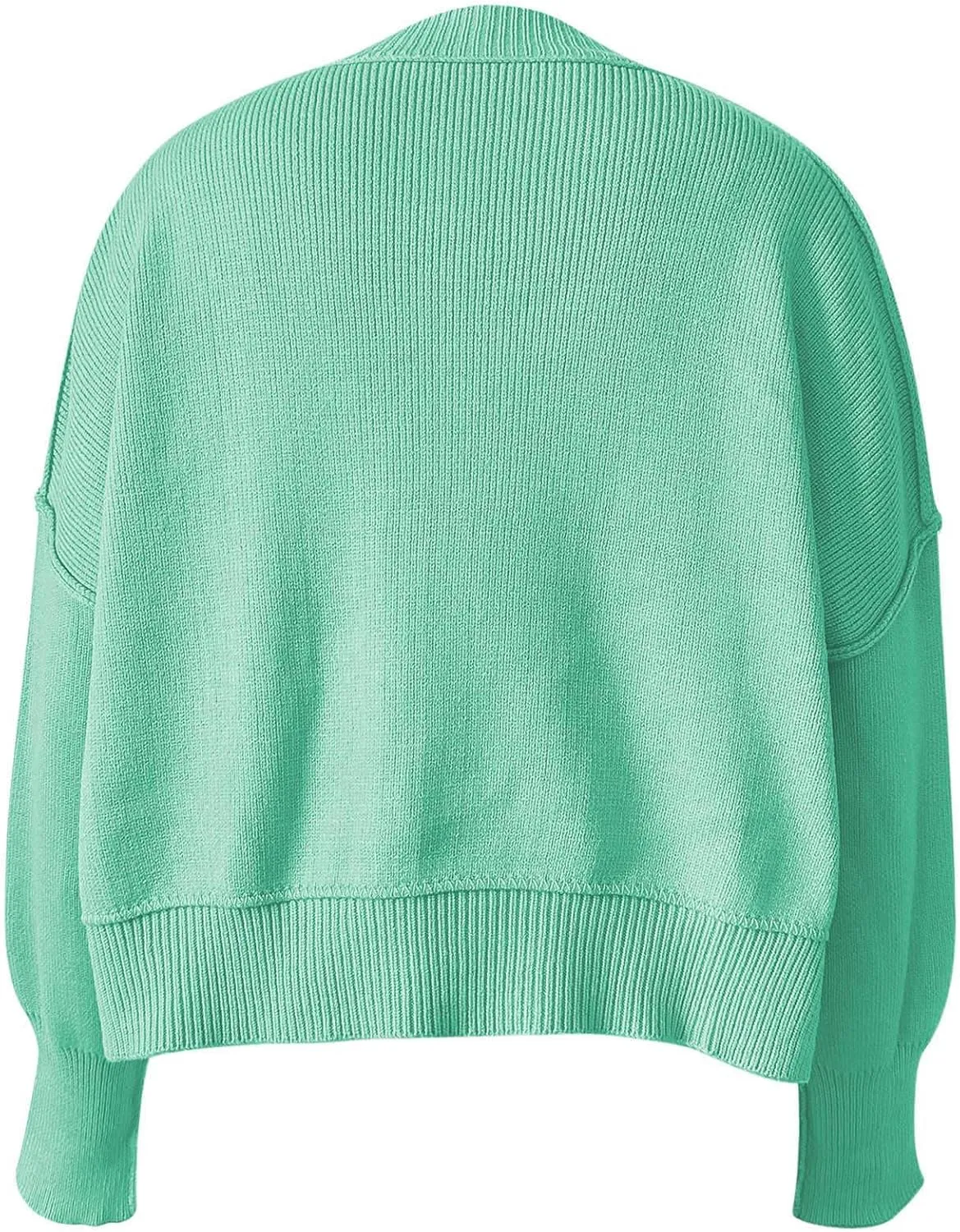 Cropped Casual Knit Pullover Sweaters for Women Oversize Long Sleeve Side Split Fashion Trendy Sweater Fall Knitted Tops