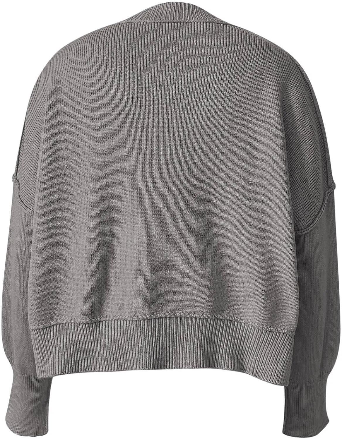 Cropped Casual Knit Pullover Sweaters for Women Oversize Long Sleeve Side Split Fashion Trendy Sweater Fall Knitted Tops