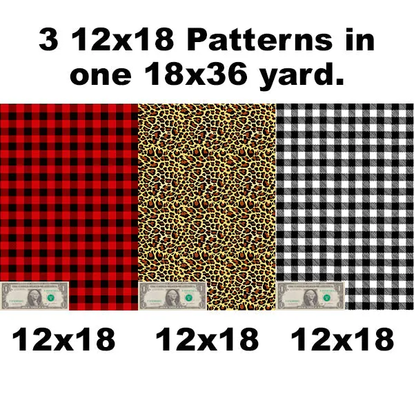 Custom Patterns Plaids 18" x 36" PU T-Shirt Vinyl Sheet