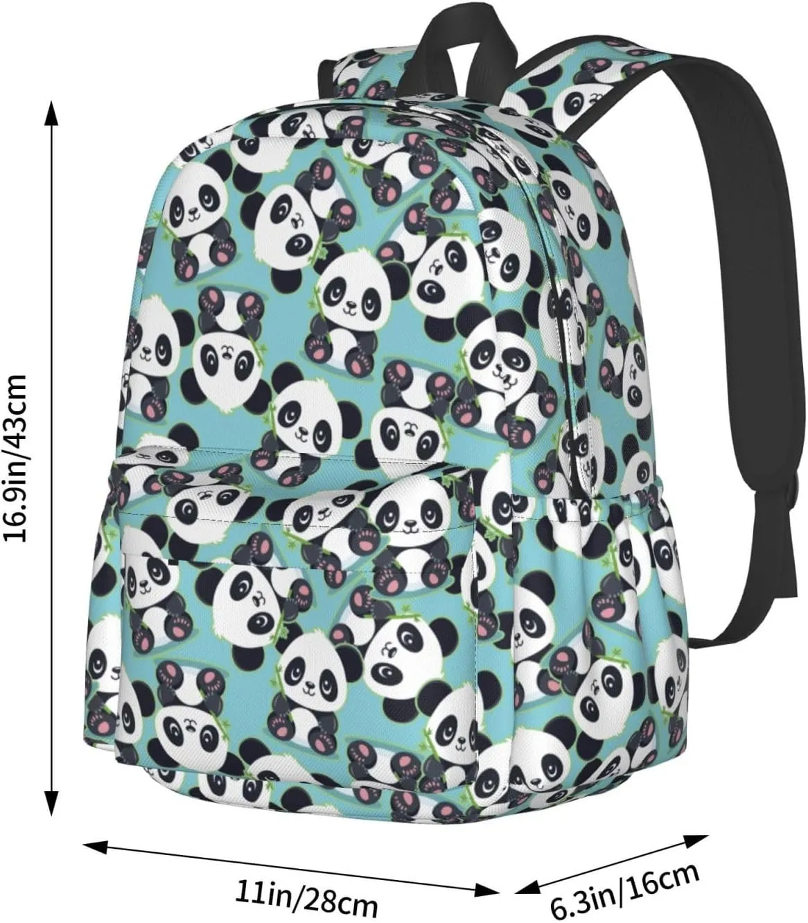 Cute Cartoon Panda Bamboo Multipurpose School Bag Bookbag for Teenage Boys Girls Daily Backpack