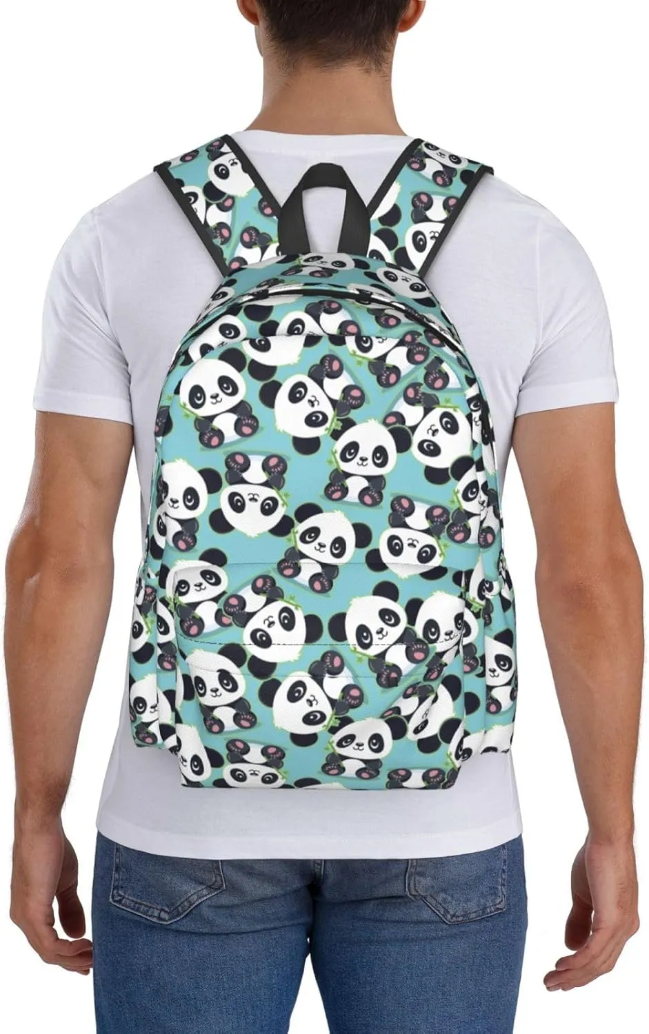 Cute Cartoon Panda Bamboo Multipurpose School Bag Bookbag for Teenage Boys Girls Daily Backpack