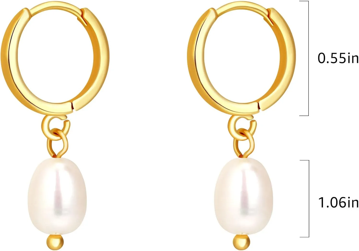 Dainty Gold Huggie Hoop Earrings Dangle Drop 18K Gold Filled Chunky Dangling Earrings Hypoallergenic Earrings with CZ Dainty Earrings for Women