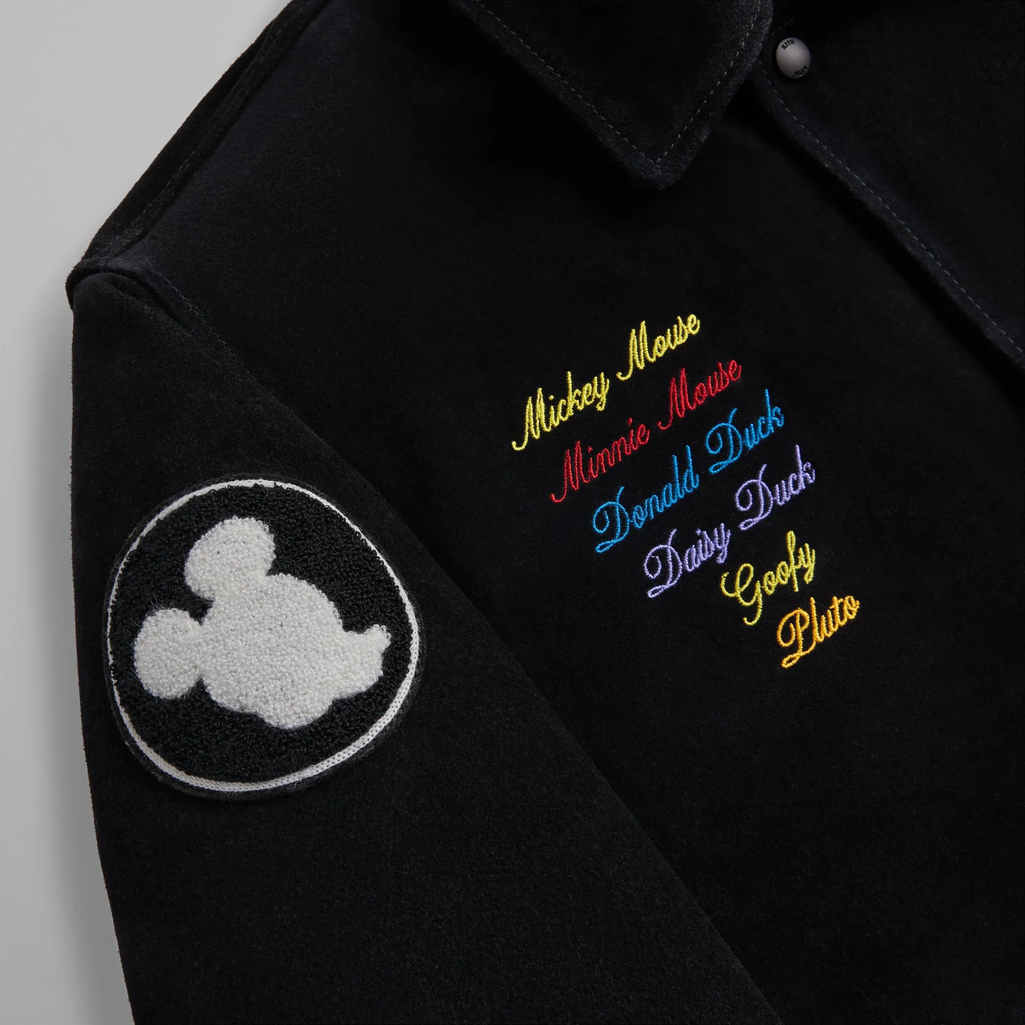 Disney | Kith for Mickey & Friends Suede Varsity Jacket - Black