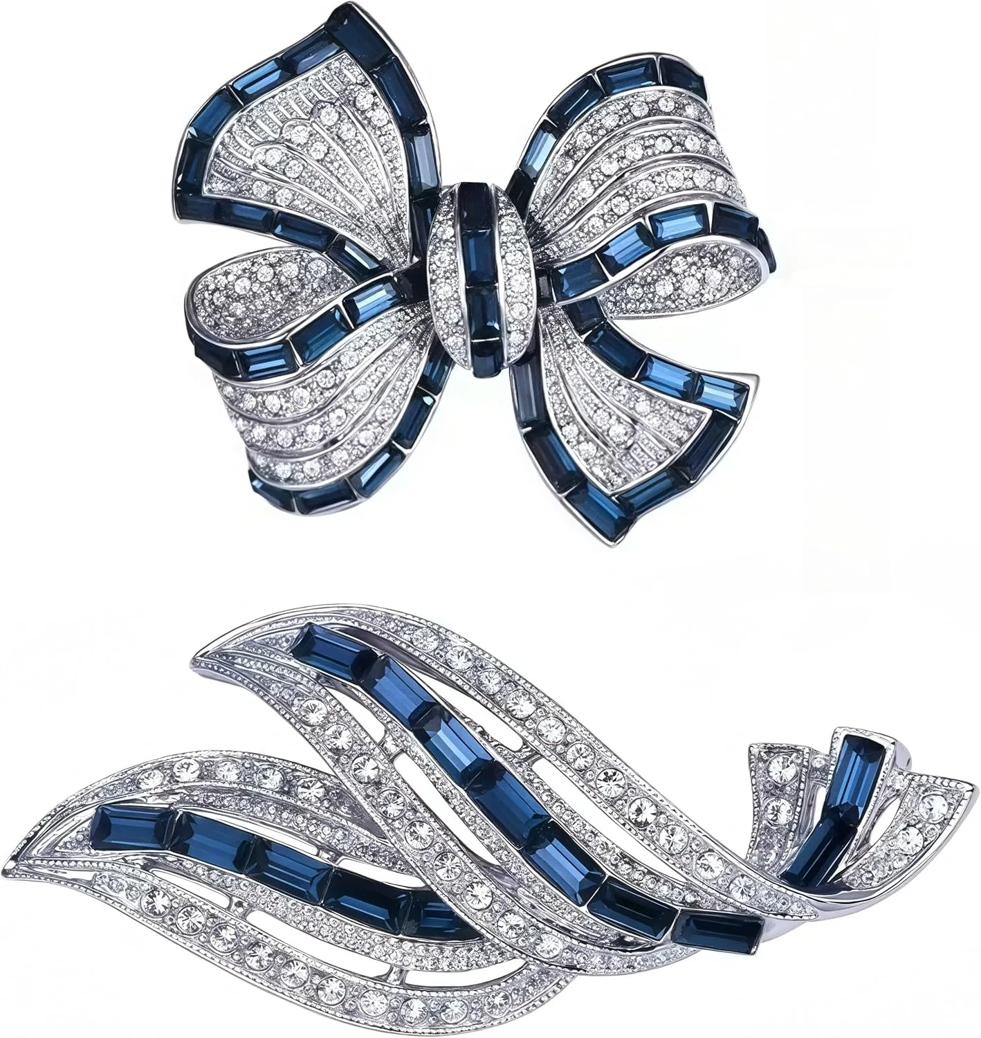 Elegant Leaf-shaped Crystal Brooch, Perfect for Any OccasionRose Gold/Silver