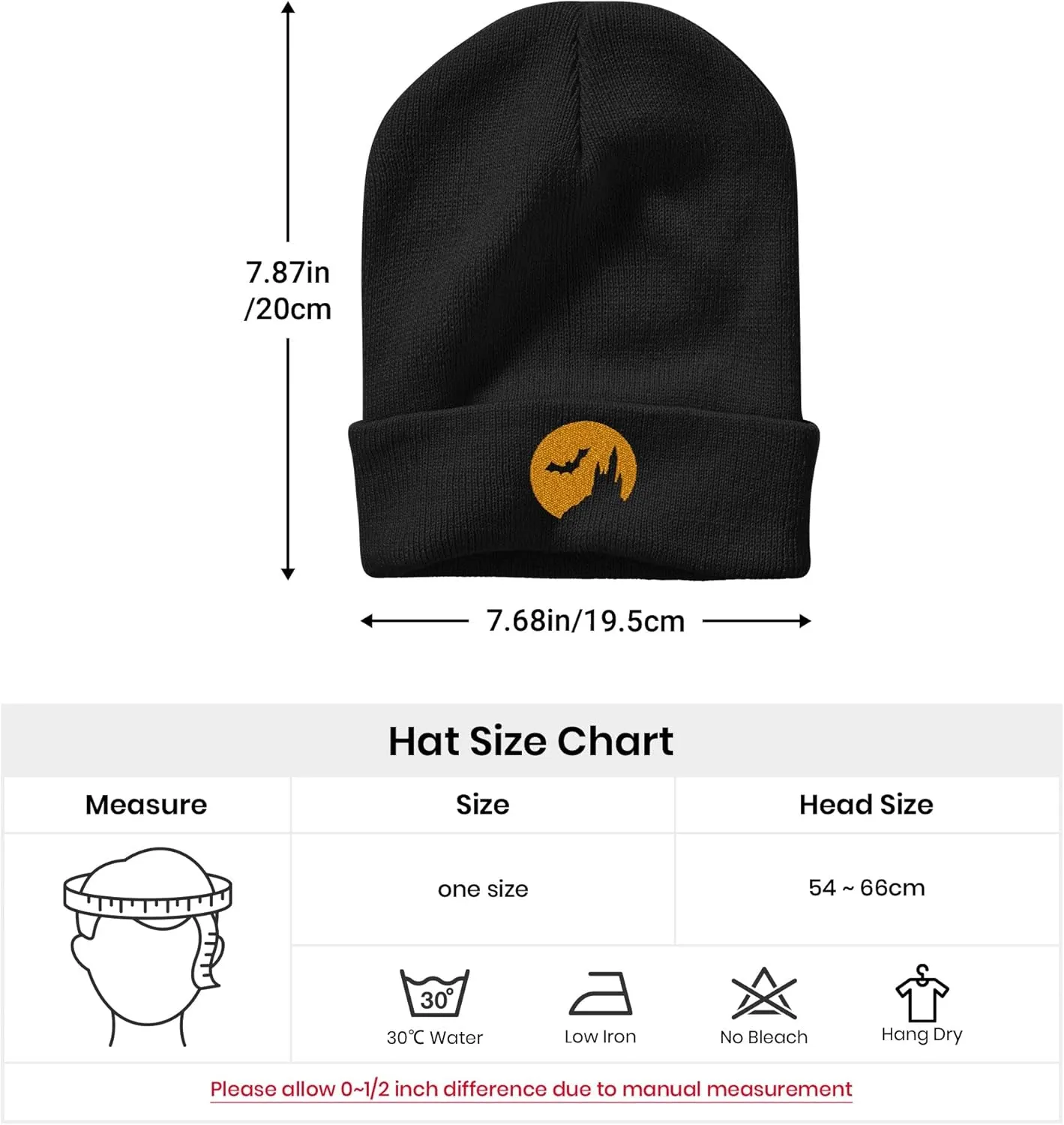 Embroidery Beanie Knit Hats for Men & Women, Embroidery Winter Hats Skull Cap