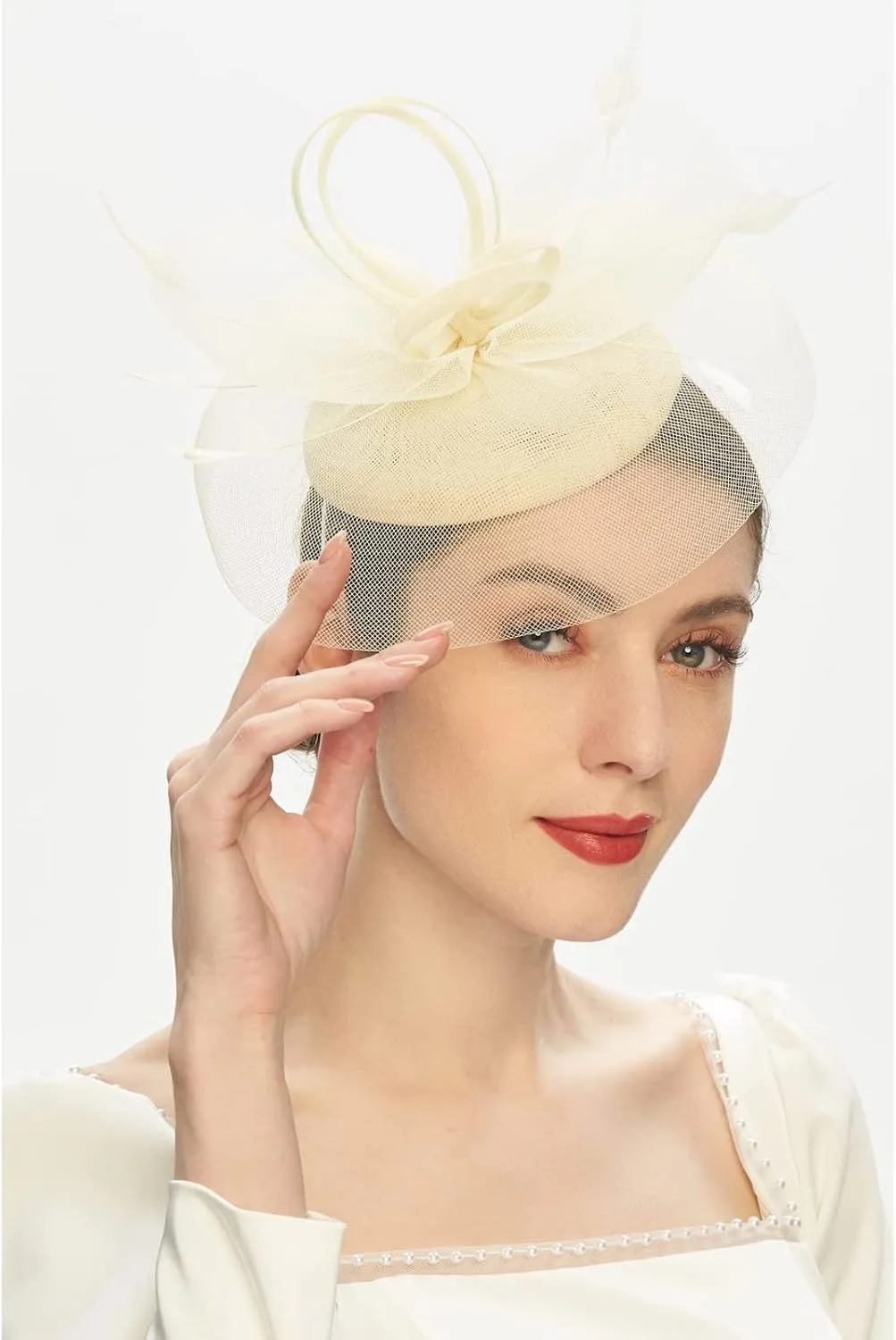 Fascinator for Women Derby Tea Party Casual Feather Headband Trendy 1920s Flapper Hair Clip Fascinators Headpiece