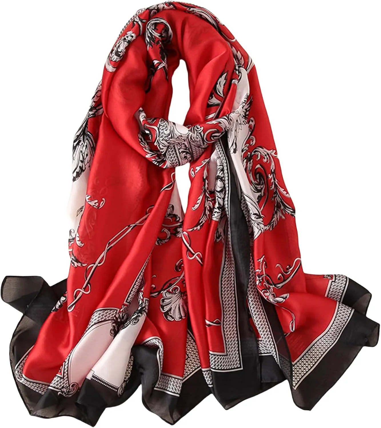 Fashion Scarf 100% Satin Scarf Long Lightweight Sunscreen Shawl For Women
