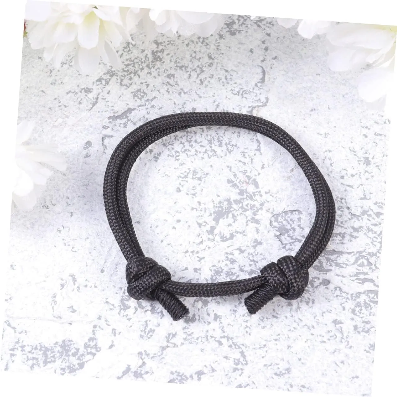 FRCOLOR Adjustable Handmade Woven Bracelet for Women Fashionable Black Braided Hand Chain Jewelry for Birthdays