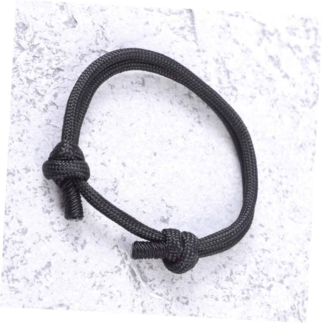 FRCOLOR Adjustable Handmade Woven Bracelet for Women Fashionable Black Braided Hand Chain Jewelry for Birthdays