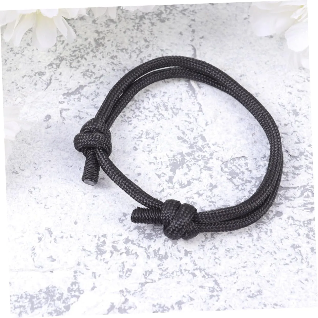 FRCOLOR Adjustable Handmade Woven Bracelet for Women Fashionable Black Braided Hand Chain Jewelry for Birthdays