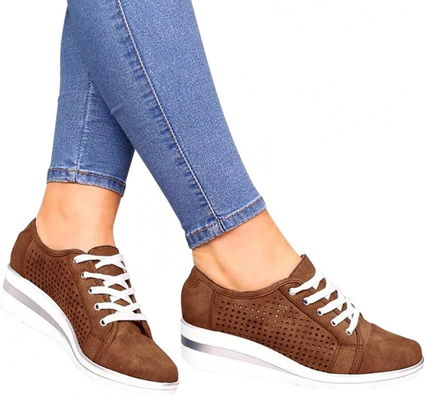 Gibobby Sandals for Women Comfort Loafers Breathable Mesh Non-Slip Platform Flat Wedge Shoes Lightweight Soft Casual Sneakers