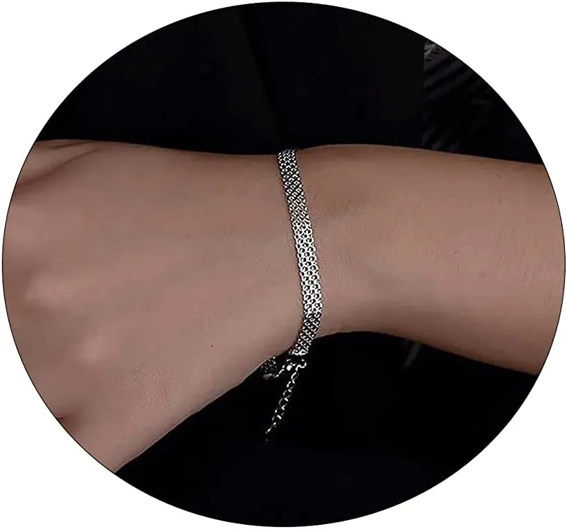 Gold Bracelet Set, 14K Gold Plated Bracelets for Women, Dainty Lip Chain, Long Bar Chain, Disc, Satellite, Cuban Link, Anklet, Pack Gifts for Women