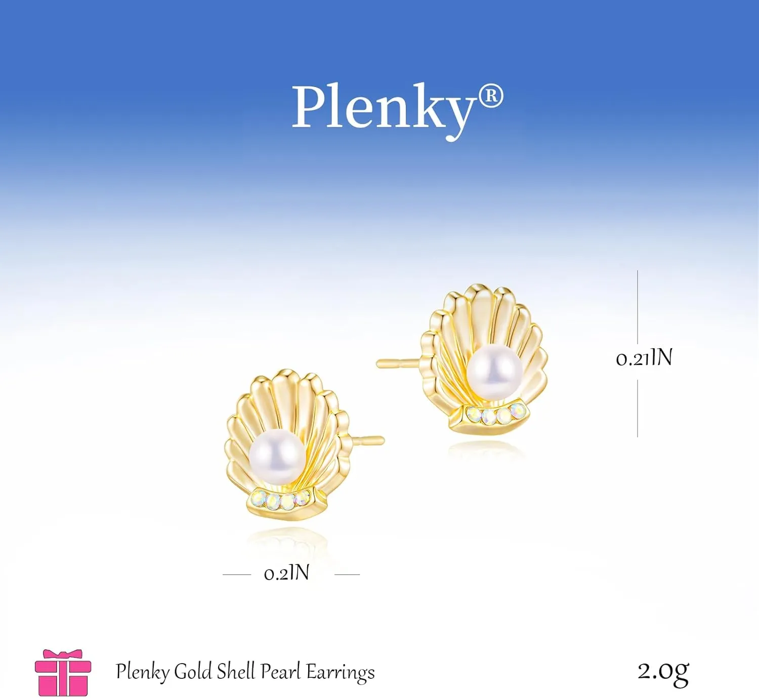 Gold Earrings for Women- 14K Gold/Silver Plated Starfish Pearl Gold Sea CZ Shell Pearl Earrings Summer Beach Vacation Outfits for Women Trendy Jewelry Gifts
