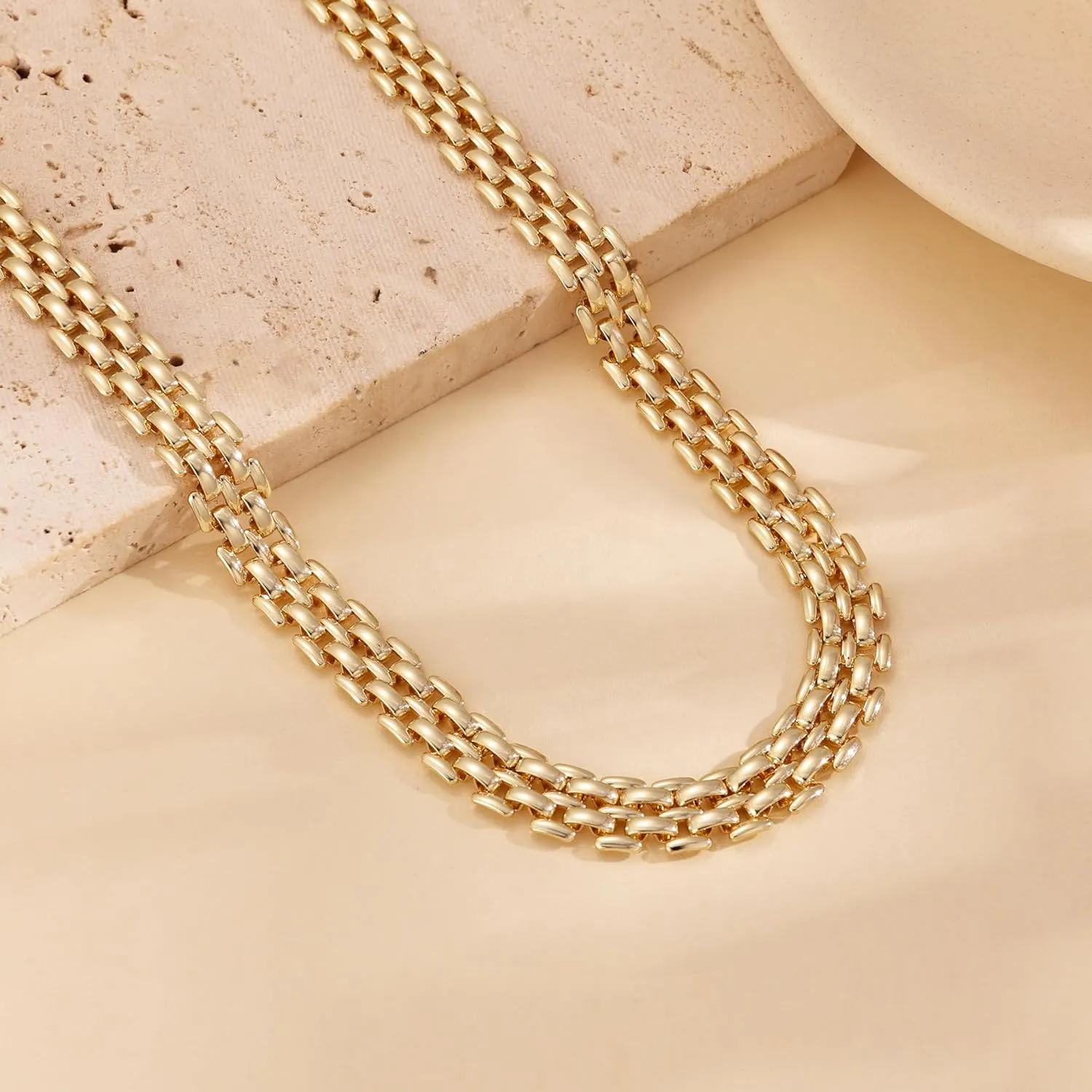 Gold NecklaceS for Women: 14K Gold Plated Chain NecklaceS for Women Trendy Cuban Link Paperclip Chain Toggle Clasp Pearl Pendant Necklace Non Tarnish Lobster Clasp Necklace