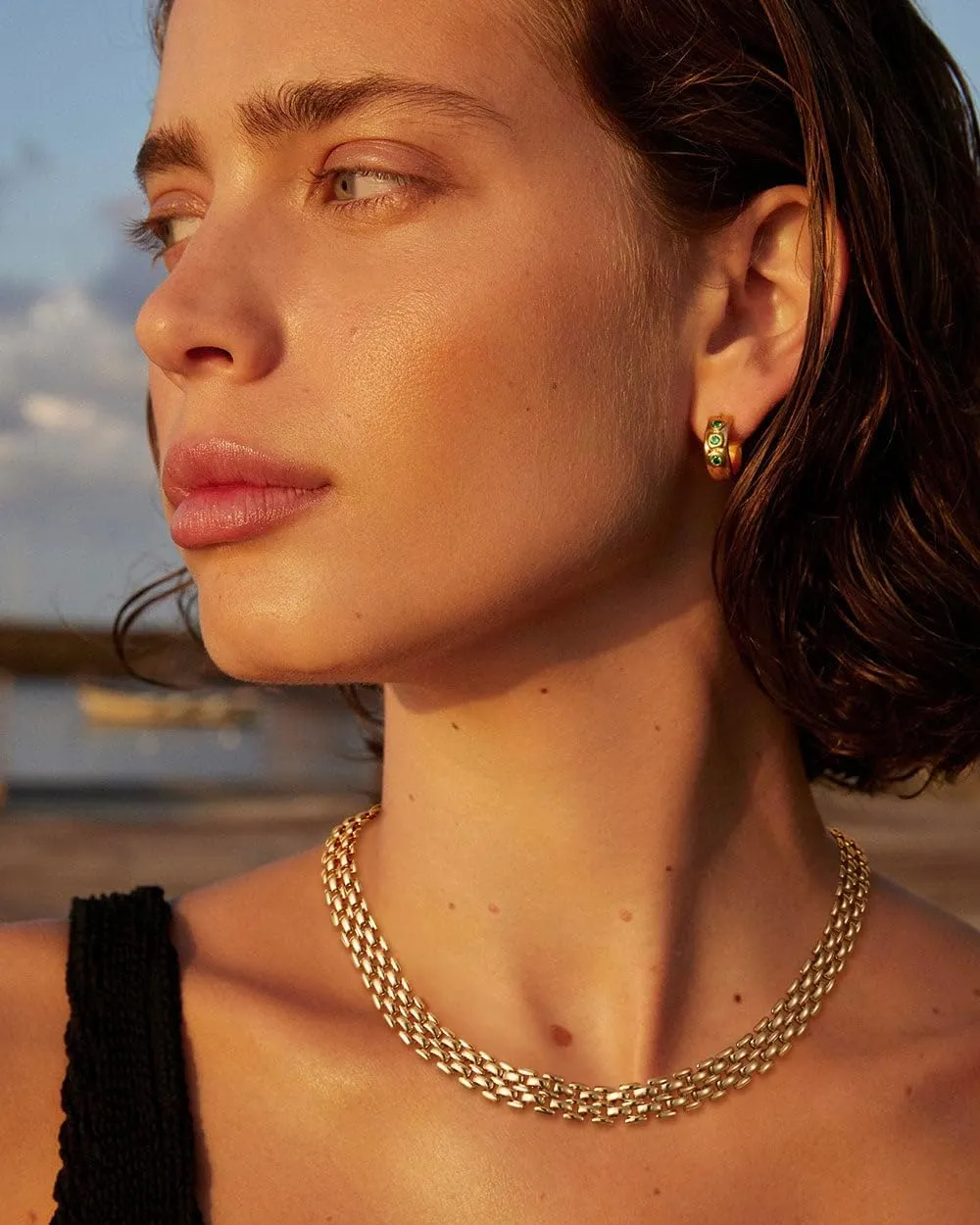 Gold NecklaceS for Women: 14K Gold Plated Chain NecklaceS for Women Trendy Cuban Link Paperclip Chain Toggle Clasp Pearl Pendant Necklace Non Tarnish Lobster Clasp Necklace