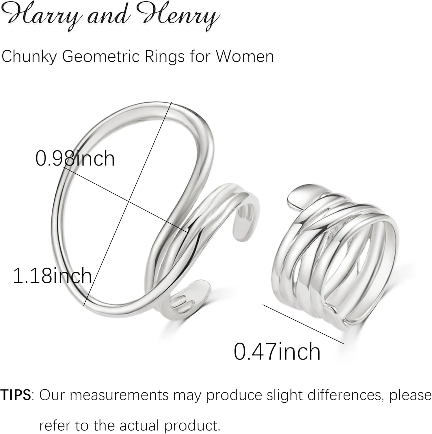 Harry and Henry Chunky Gold Rings for Women Non Tarnish Adjustable Thick Bold Dome Rings Gold Statement Rings Minimalist Jewelry Stackable Rings for Women