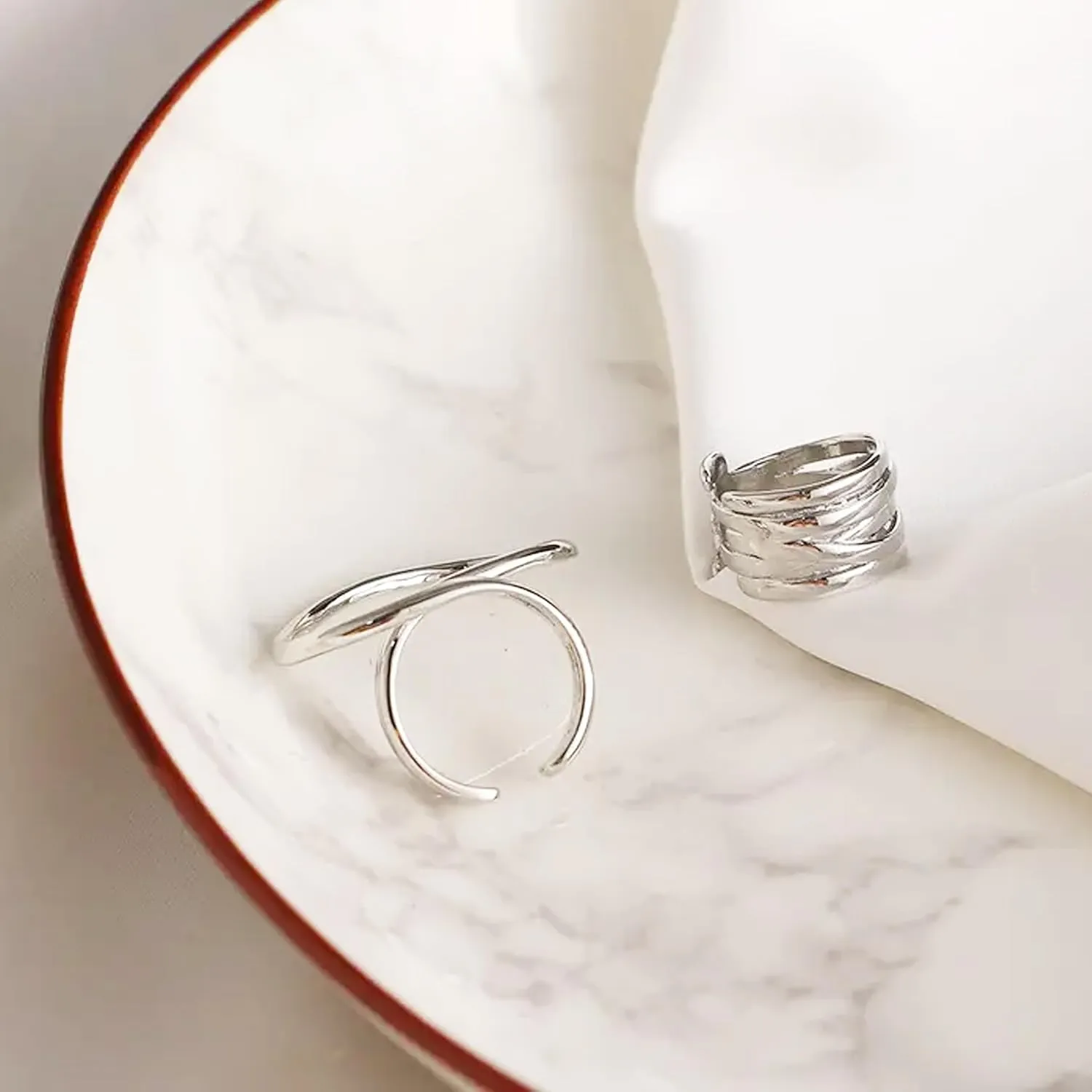 Harry and Henry Chunky Gold Rings for Women Non Tarnish Adjustable Thick Bold Dome Rings Gold Statement Rings Minimalist Jewelry Stackable Rings for Women