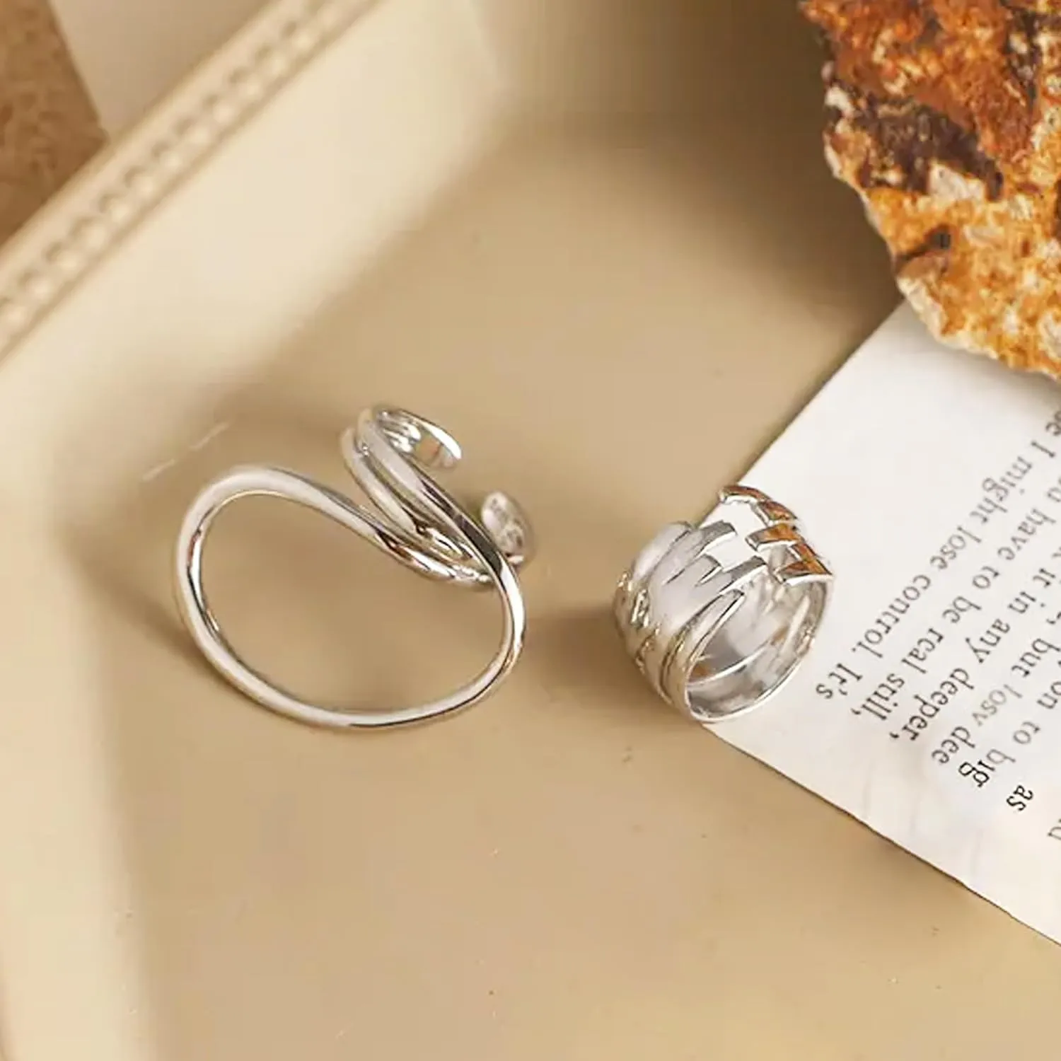 Harry and Henry Chunky Gold Rings for Women Non Tarnish Adjustable Thick Bold Dome Rings Gold Statement Rings Minimalist Jewelry Stackable Rings for Women