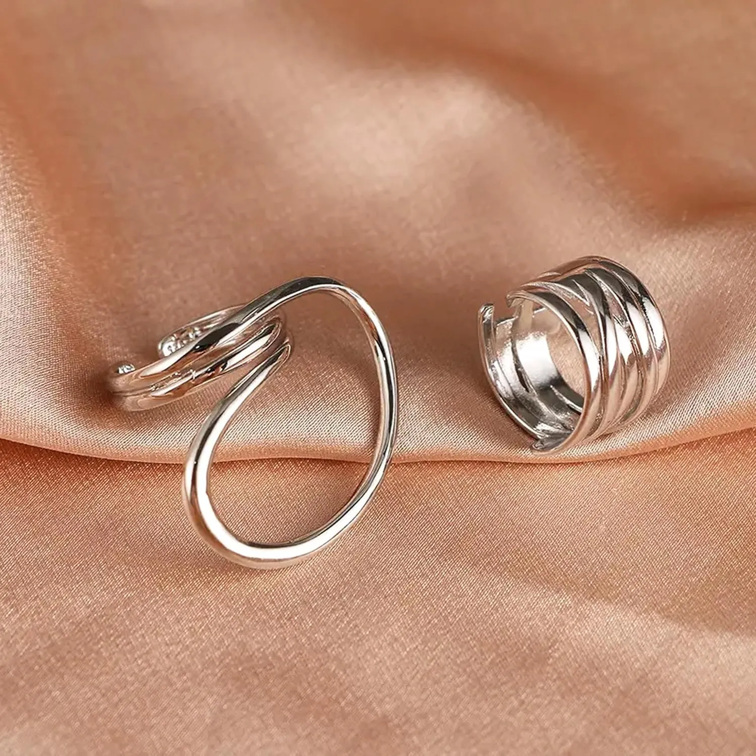 Harry and Henry Chunky Gold Rings for Women Non Tarnish Adjustable Thick Bold Dome Rings Gold Statement Rings Minimalist Jewelry Stackable Rings for Women