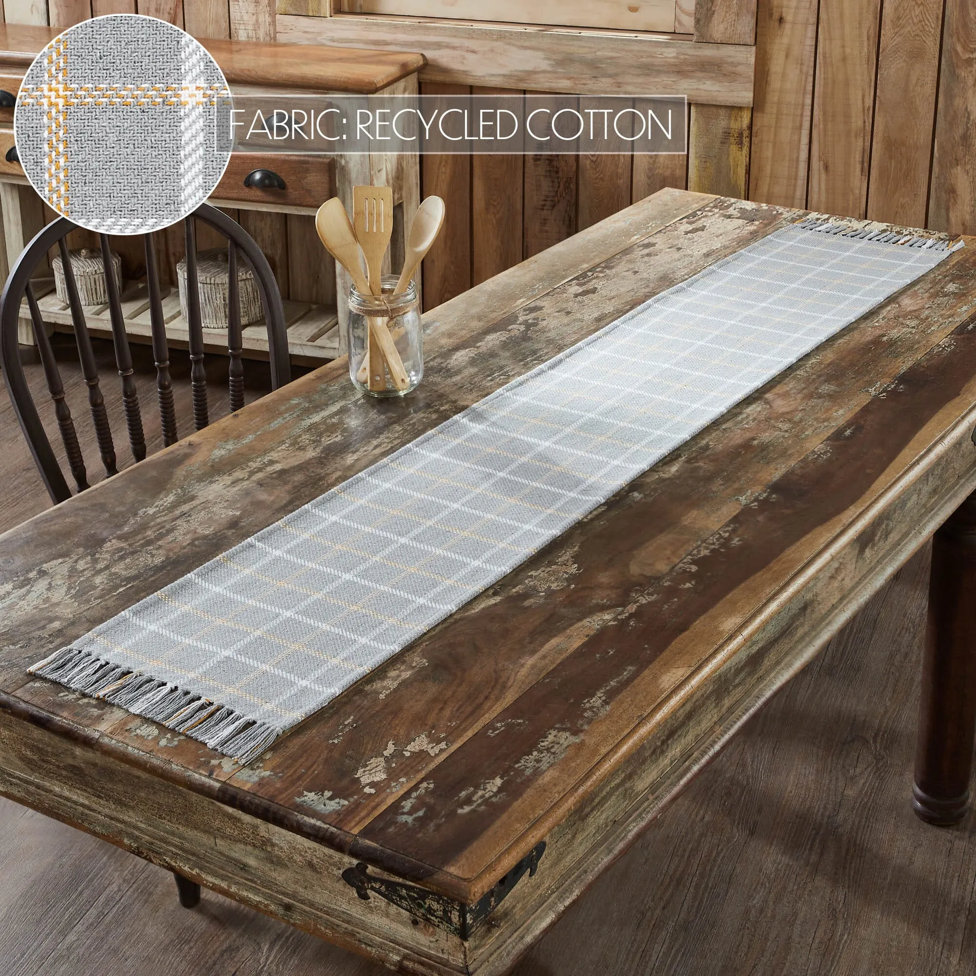 Harvest Blessings Woven Plaid Runner 12x72"