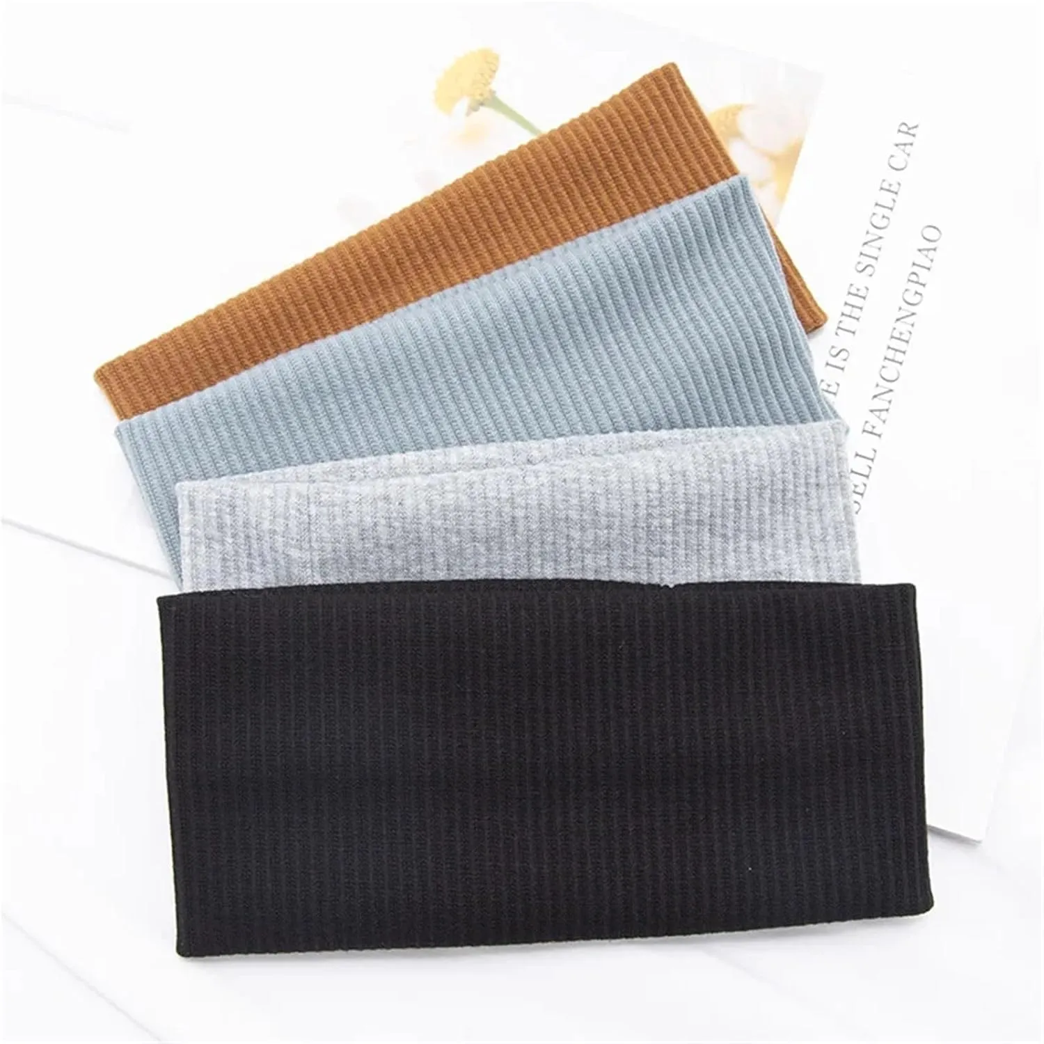 Headbands 2pcs/set Women Solid Hairband Wide Hair Bands Elastic(Green)