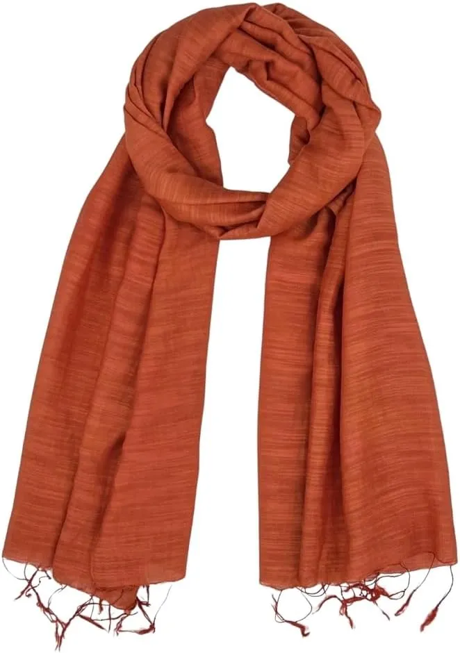 Humble Hilo Silk Blend Scarf Solid Colors Long Silk Neck Scarf for Women Large Pashmina Wrap
