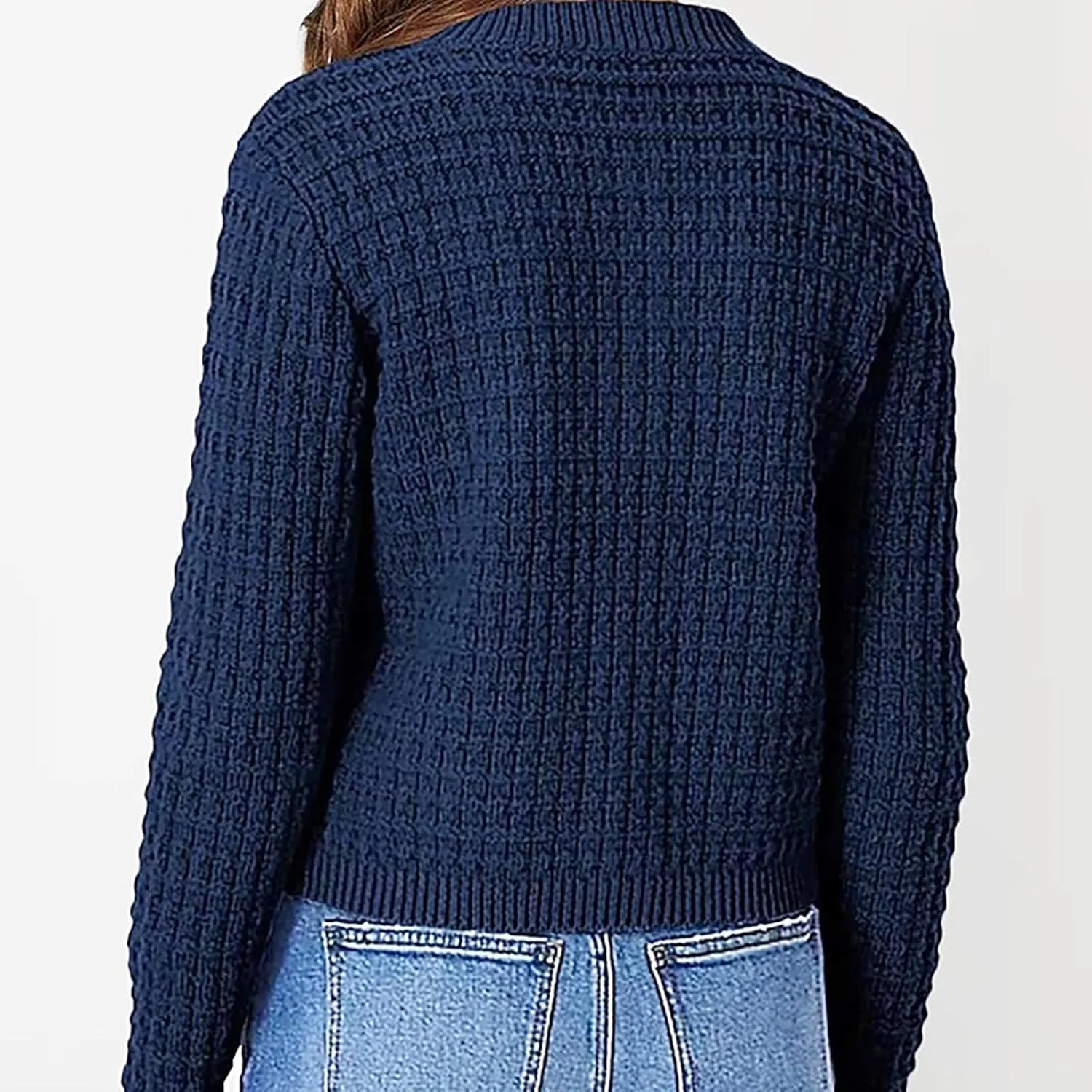 Knit Cardigan Sweaters for Women Casual Long Sleeve Button Tops Fashion Solid Color Open Front Blouse Fall Outfits
