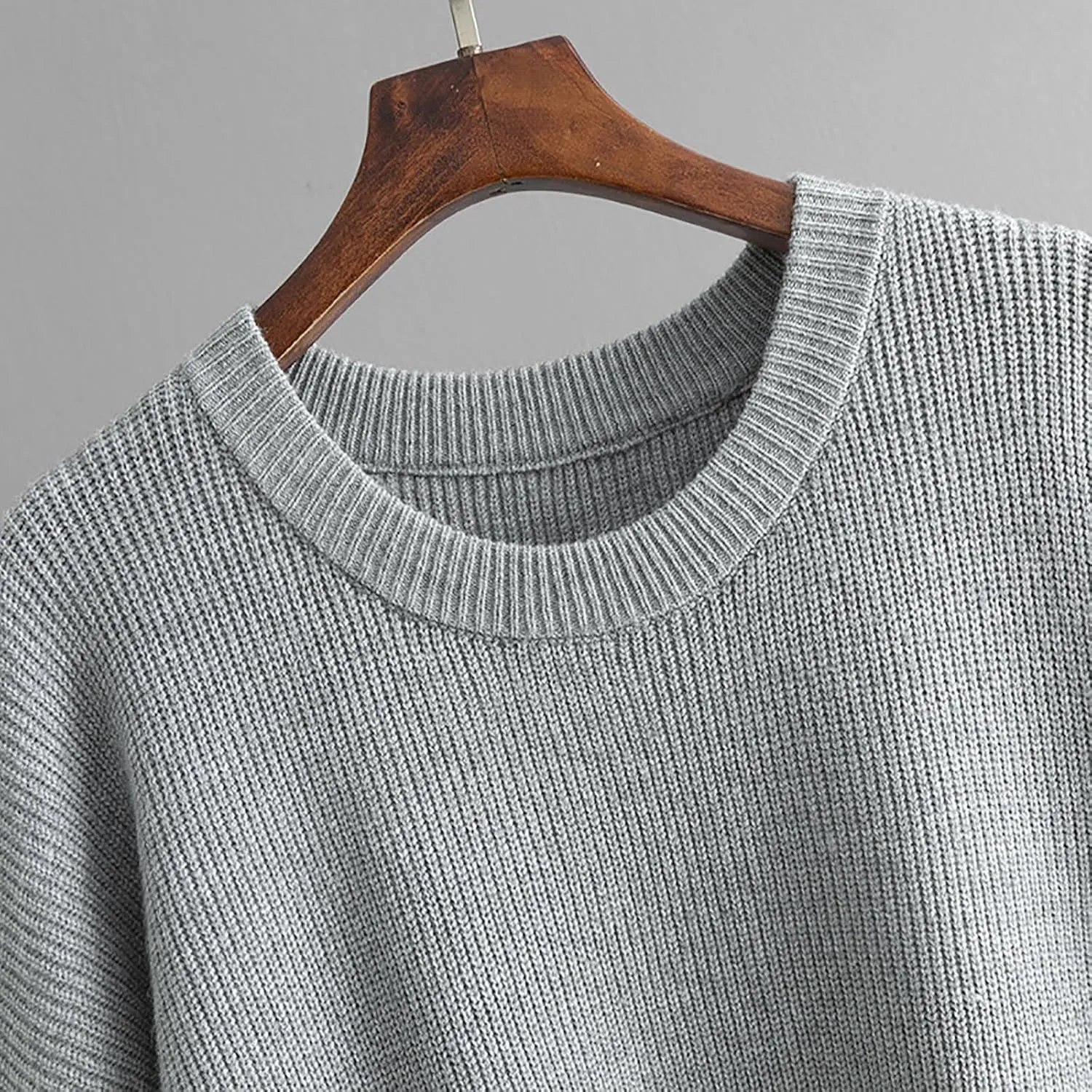 Knit Fall Sweaters for Women 2024 Plain Long Sleeve Tops Casual Loose Oversized Sweatshirt Crew Neck Pullover Shirt