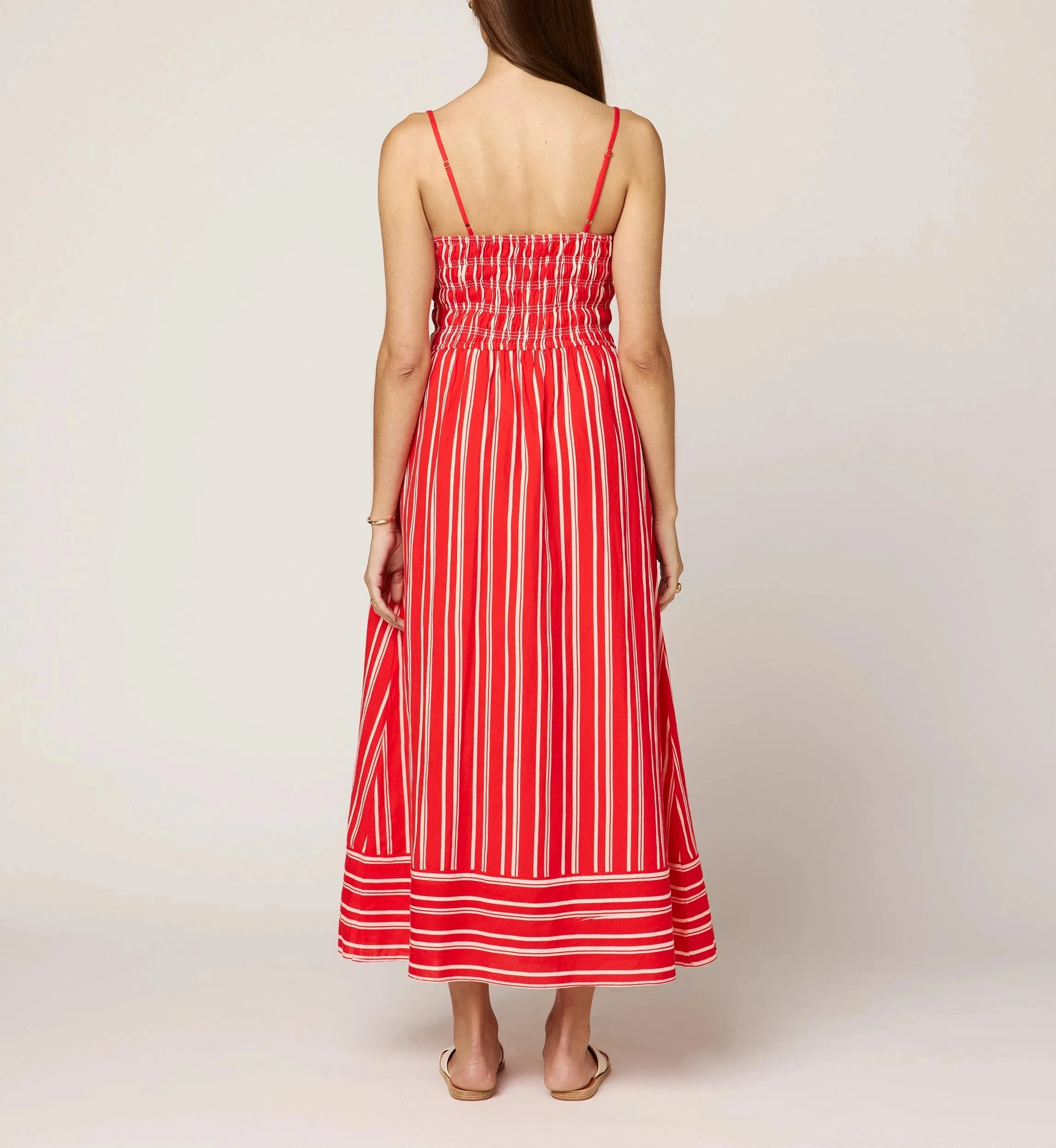 Lacey Ankle Dress | Poppy Red/Ivory