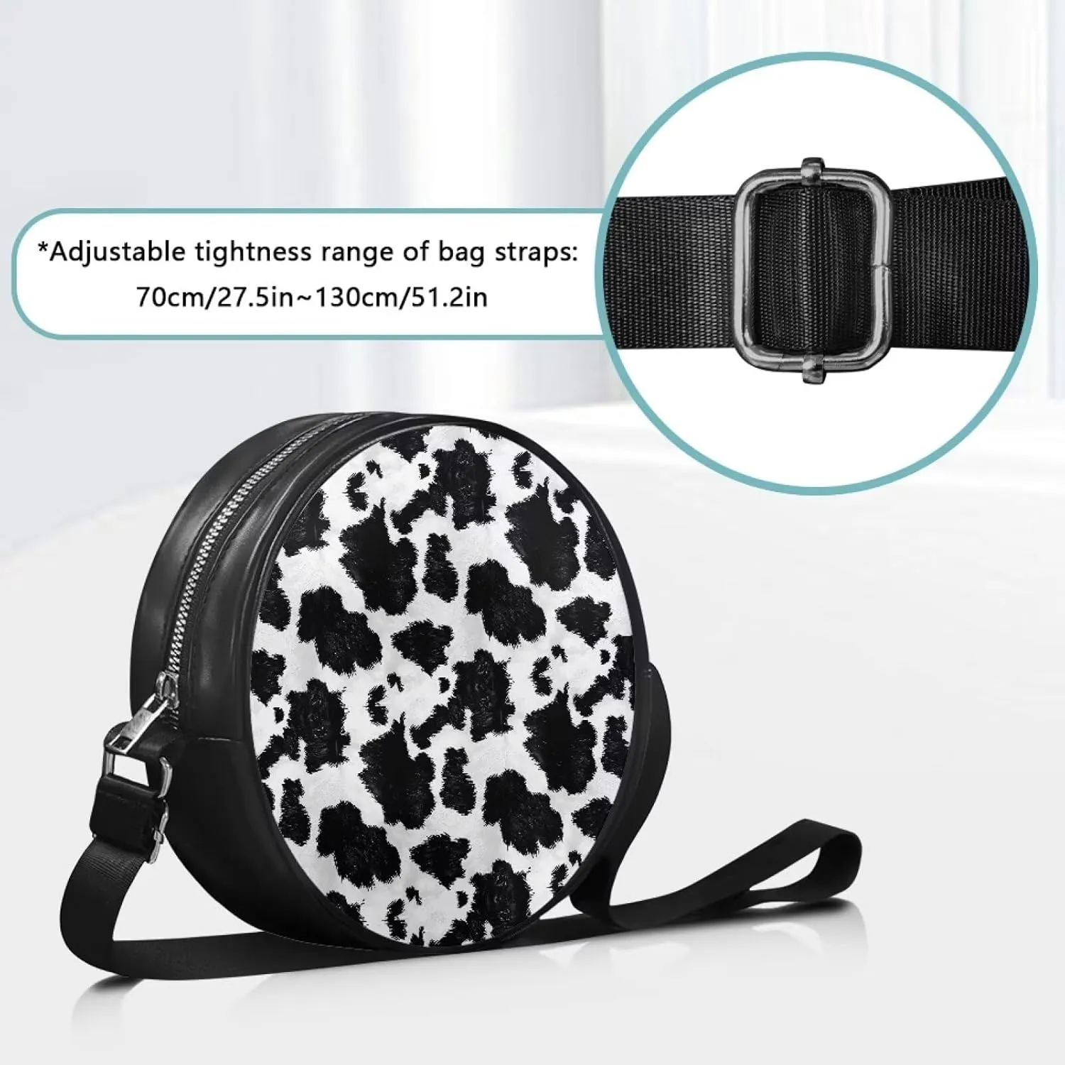 Leather Crossbody Bags for Women Girls Trendy Circle Cross Body Shoulder Bag Round Wallet