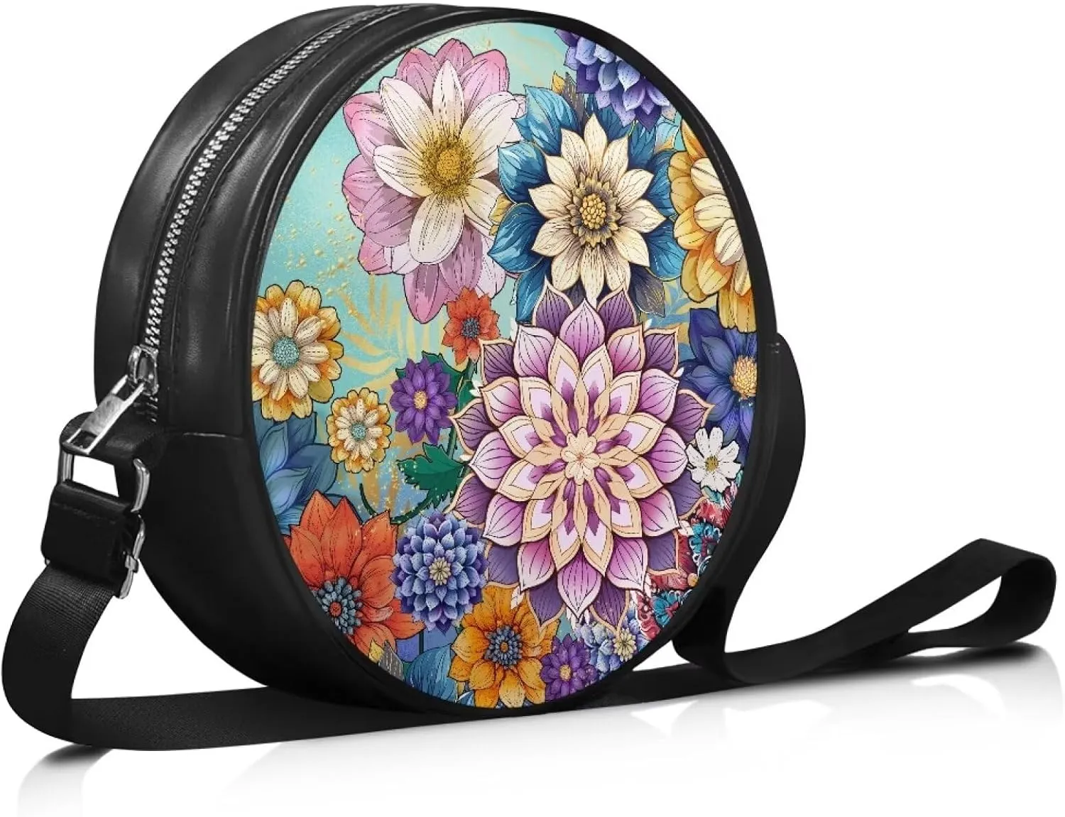 Leather Crossbody Bags for Women Girls Trendy Circle Cross Body Shoulder Bag Round Wallet