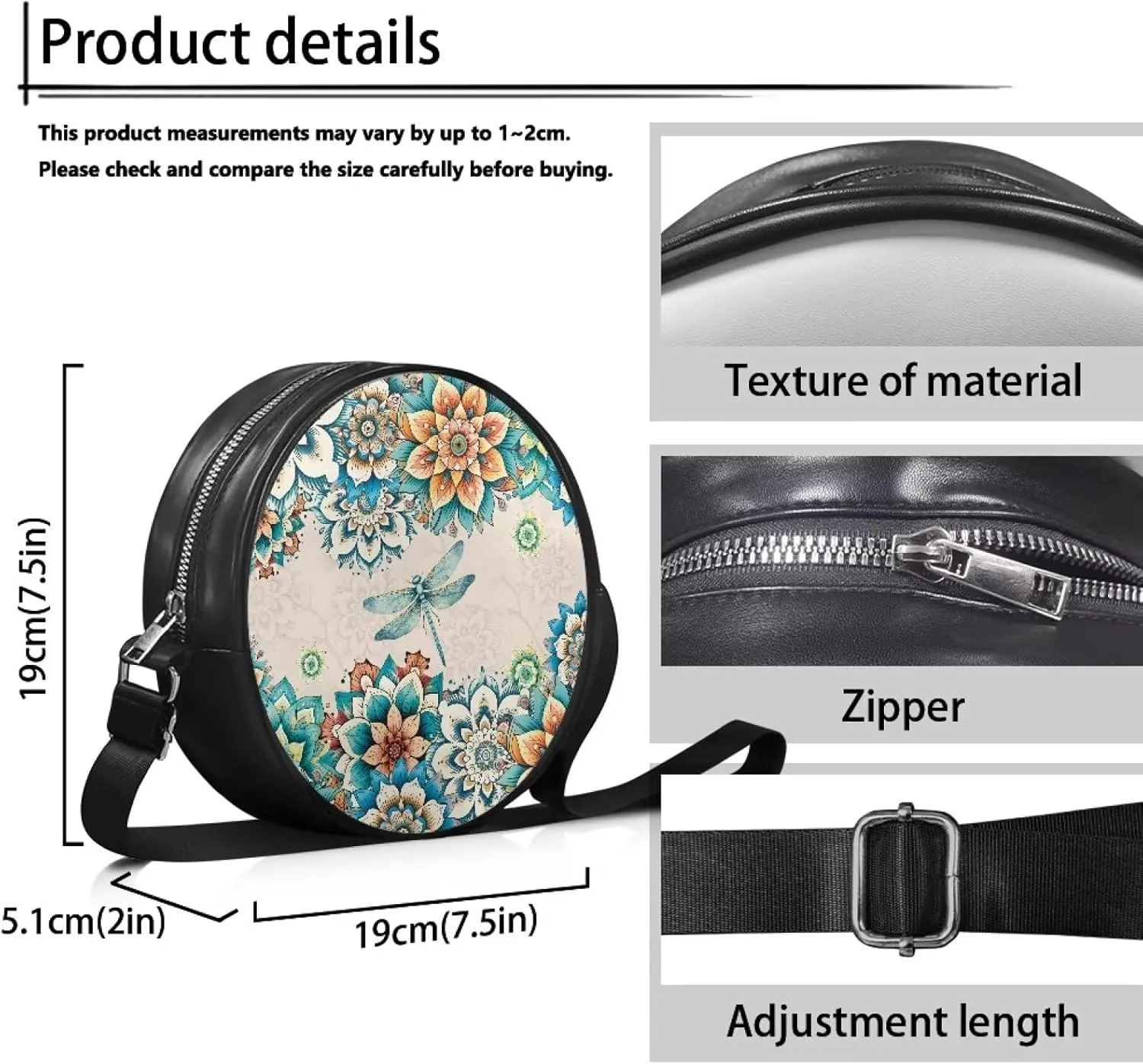 Leather Crossbody Bags for Women Girls Trendy Circle Cross Body Shoulder Bag Round Wallet