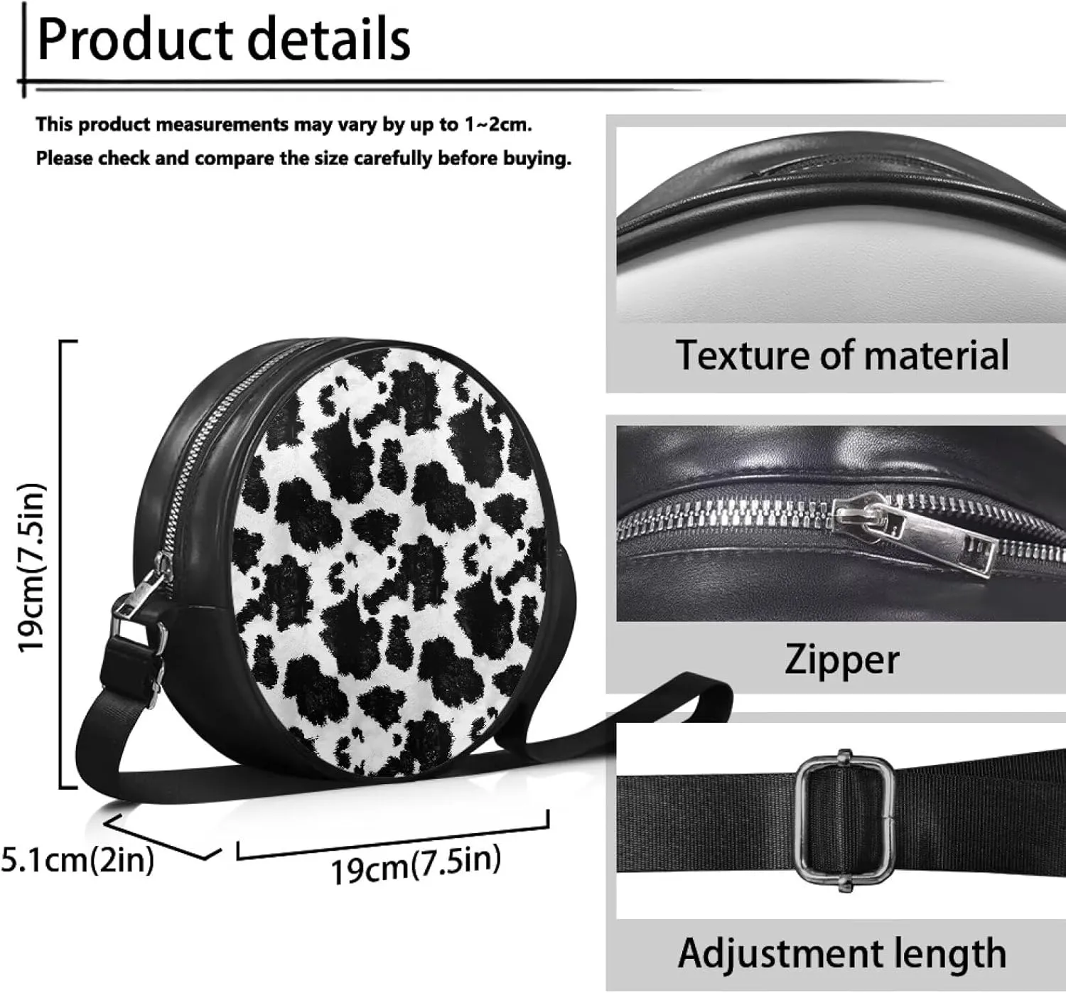 Leather Crossbody Bags for Women Girls Trendy Circle Cross Body Shoulder Bag Round Wallet