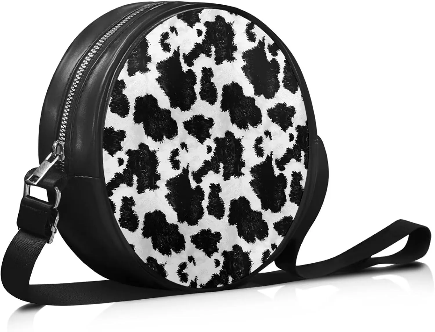 Leather Crossbody Bags for Women Girls Trendy Circle Cross Body Shoulder Bag Round Wallet