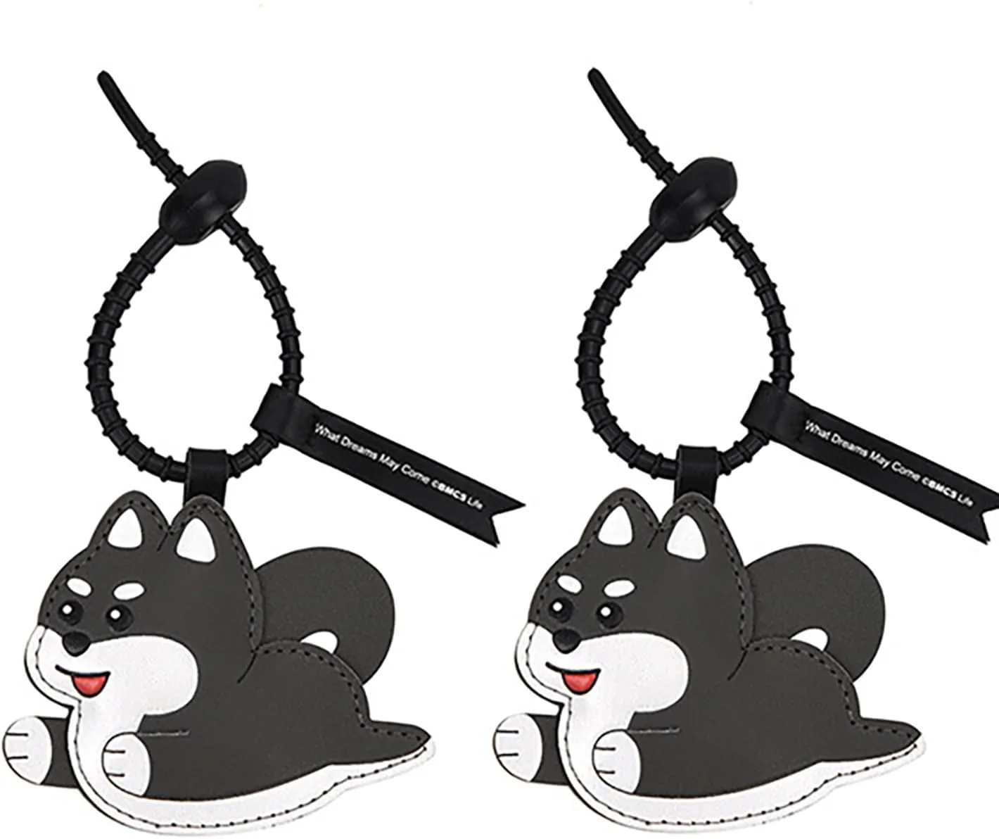 Leather Dog Bag Charm, Reduce Pressure Pressable Corgi Keychain, Kawaii Pinch and Call Animal Charm for