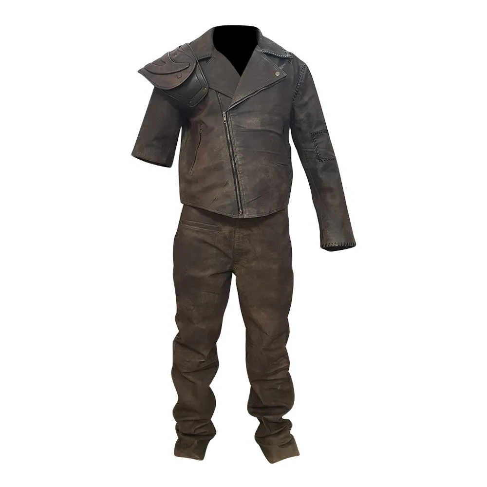 Mad Max Fury Road 4 Leather Jacket And Rugged MFP Mad Max Leather Pant Complete Suit