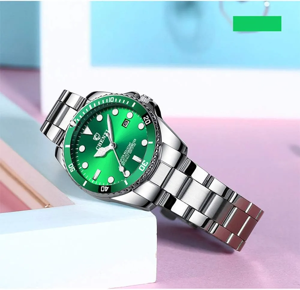 MASTOP Couple Watches Classic Golden Stainless Steel Watch His and Hers Waterproof Quartz Watch