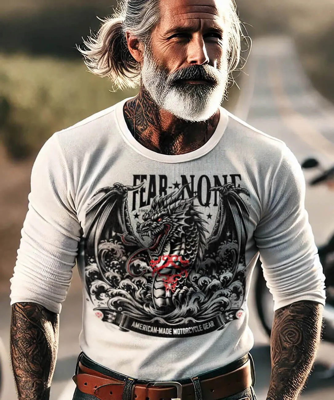 Men's American Black Dragon Long Sleeve