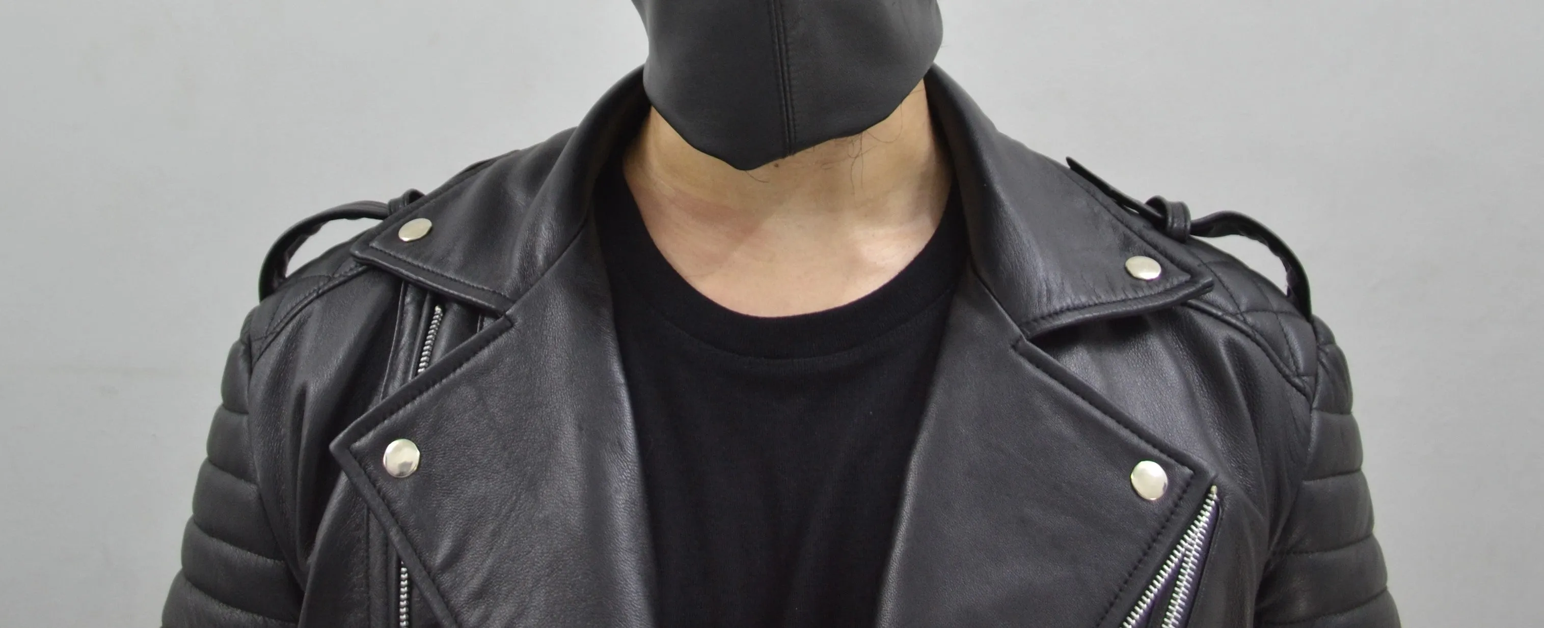 Men's Brando Black Motorcycle Quilted Padded Genuine Leather Biker Jacket